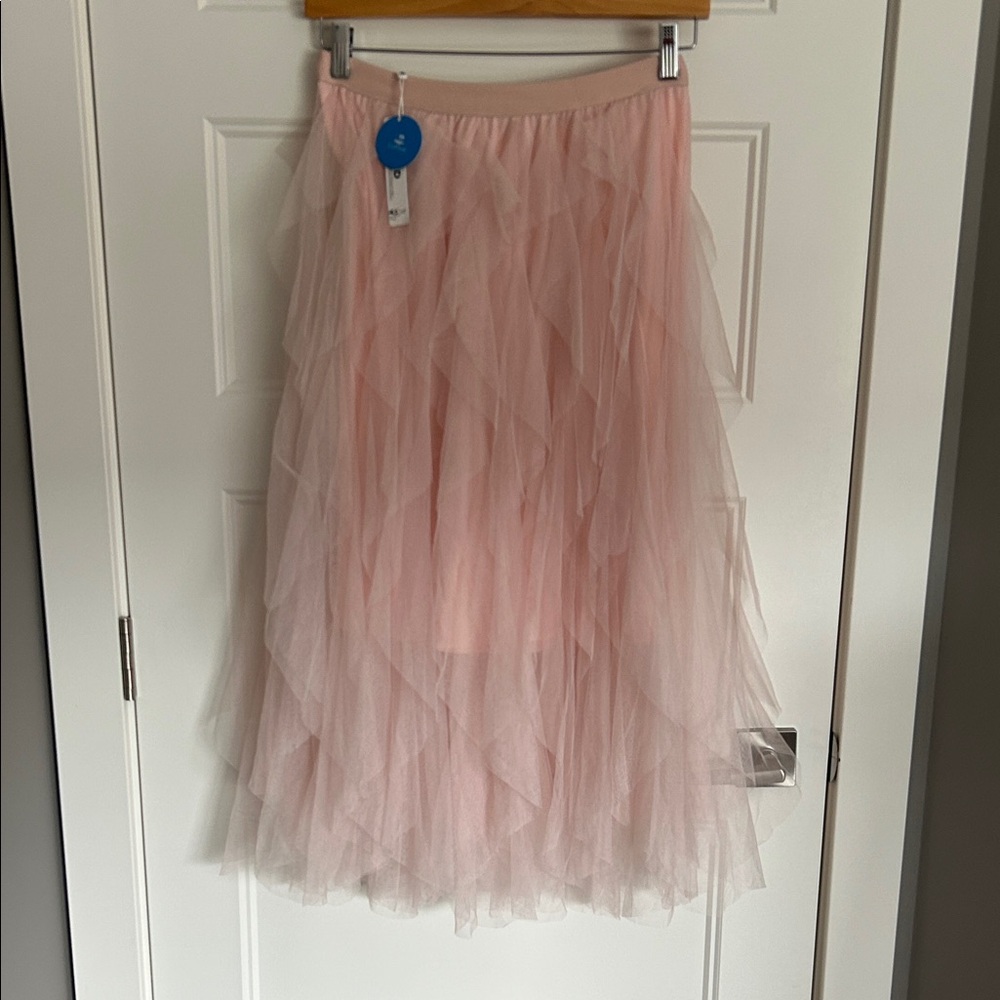 Cupshe Light Pink Tulle A-Line Skirt